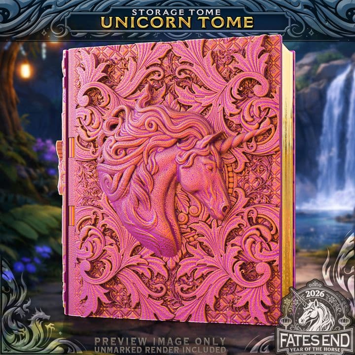 Unicorn Tome - Hinge Open
